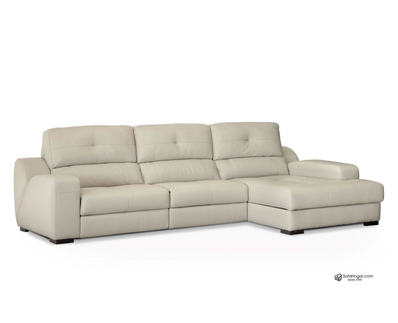 Sofá chaiselongue en piel de vaca TABURETE | Cheslongue piel Premium