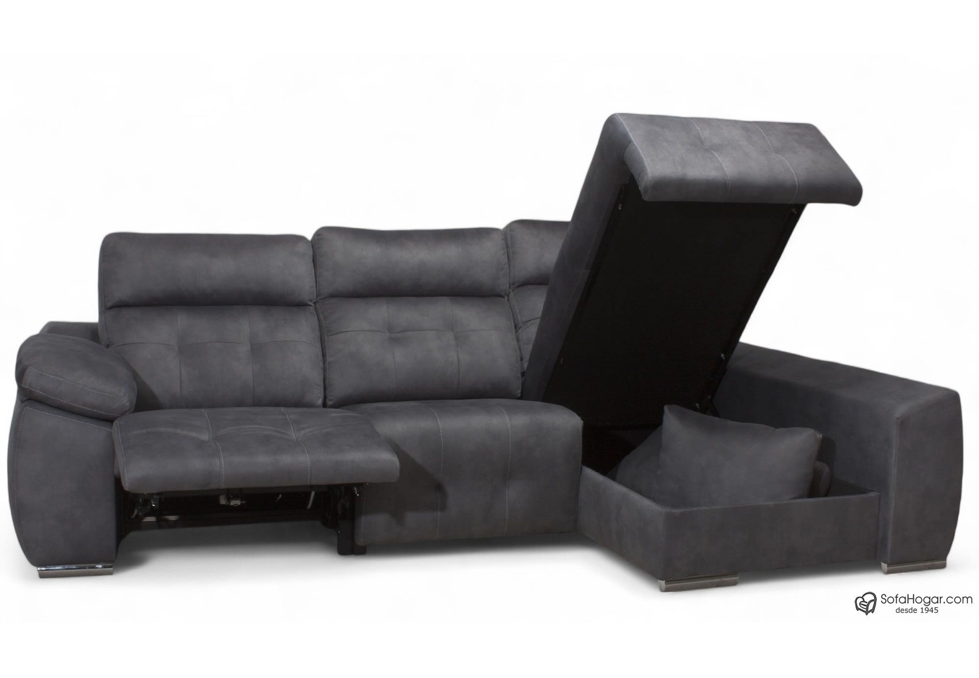 Sofá 3 plazas con chaiselongue relax eléctrico Crucero | Sofahogar