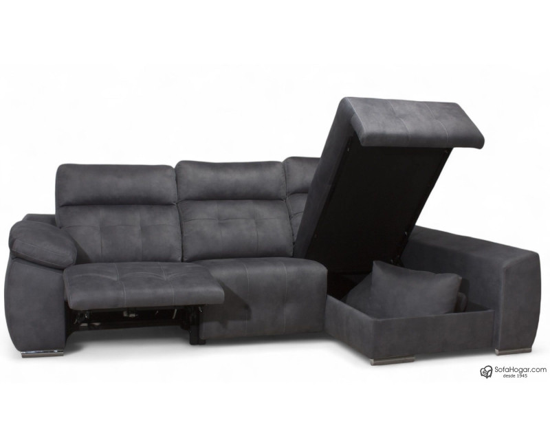 Sofá 3 plazas con chaiselongue relax eléctrico Crucero | Sofahogar