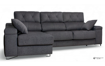 Chaiselongue piel natural con asientos deslizantes FOCOS | Sofahogar