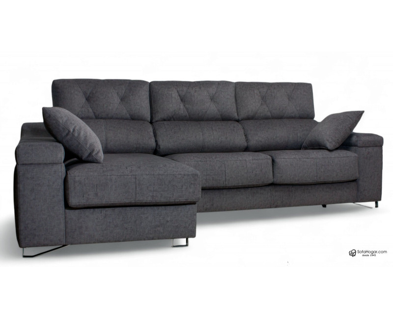 Chaiselongue piel natural con asientos deslizantes FOCOS | Sofahogar