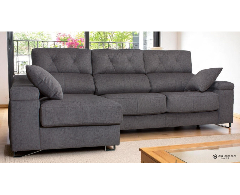 Chaiselongue piel natural con asientos deslizantes FOCOS | Sofahogar