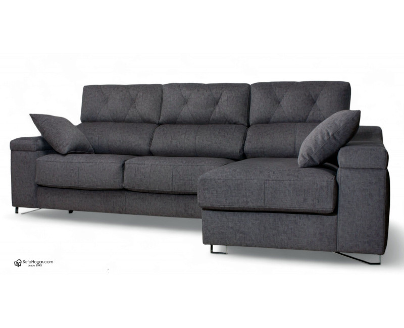 Chaiselongue piel natural con asientos deslizantes FOCOS | Sofahogar