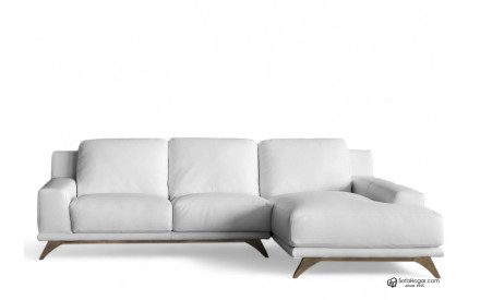 Sofá Chaise Longue Cuero Contemporánea JULIANA | Sofás de piel