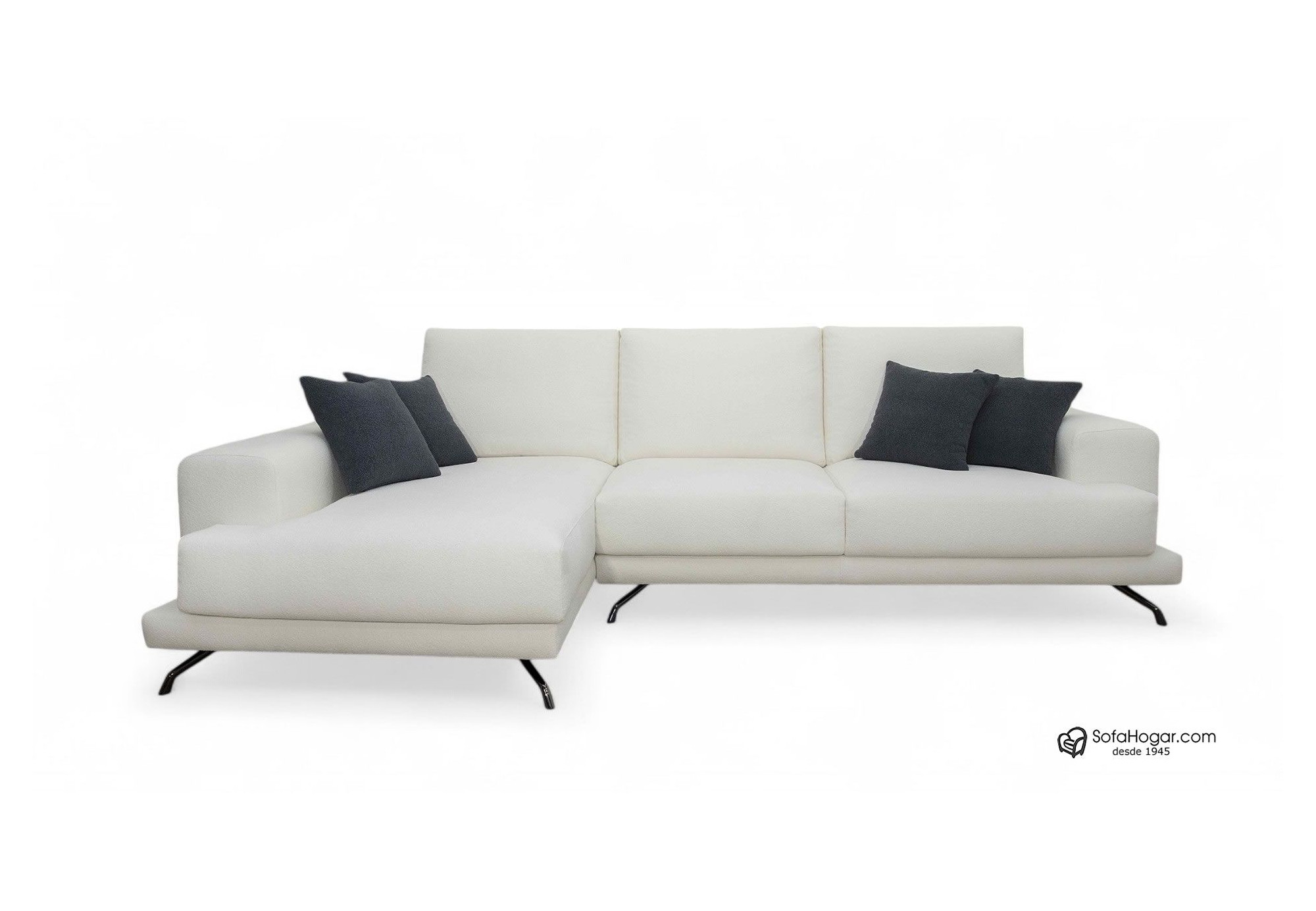 Sofá Chaise Longue MICHEL en piel blanca – Moderno y artesanal