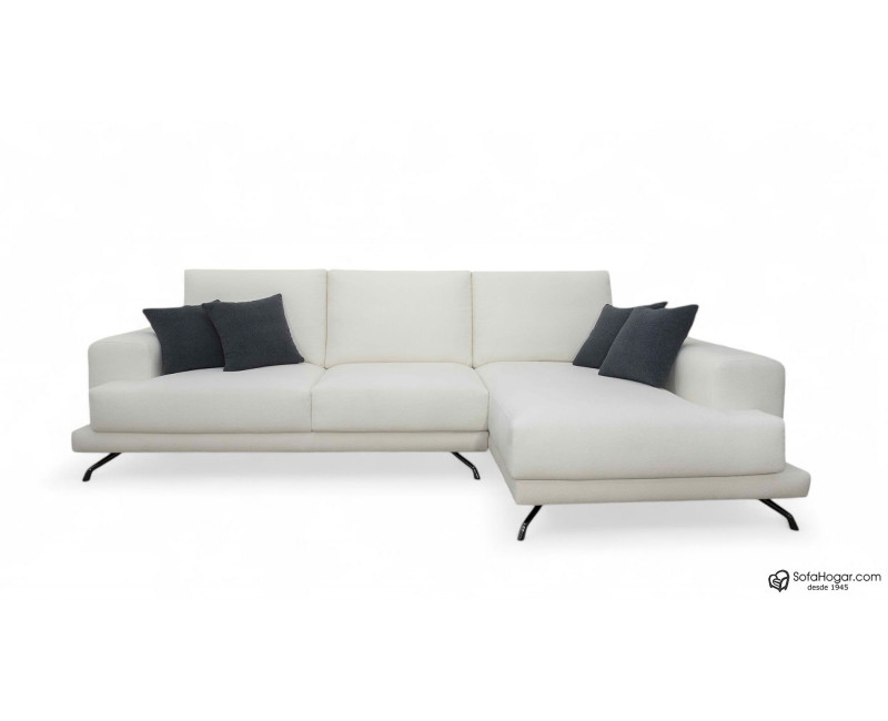 Sofá Chaise Longue MICHEL en piel blanca – Moderno y artesanal
