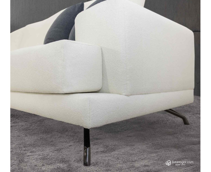Sofá Chaise Longue MICHEL en piel blanca – Moderno y artesanal