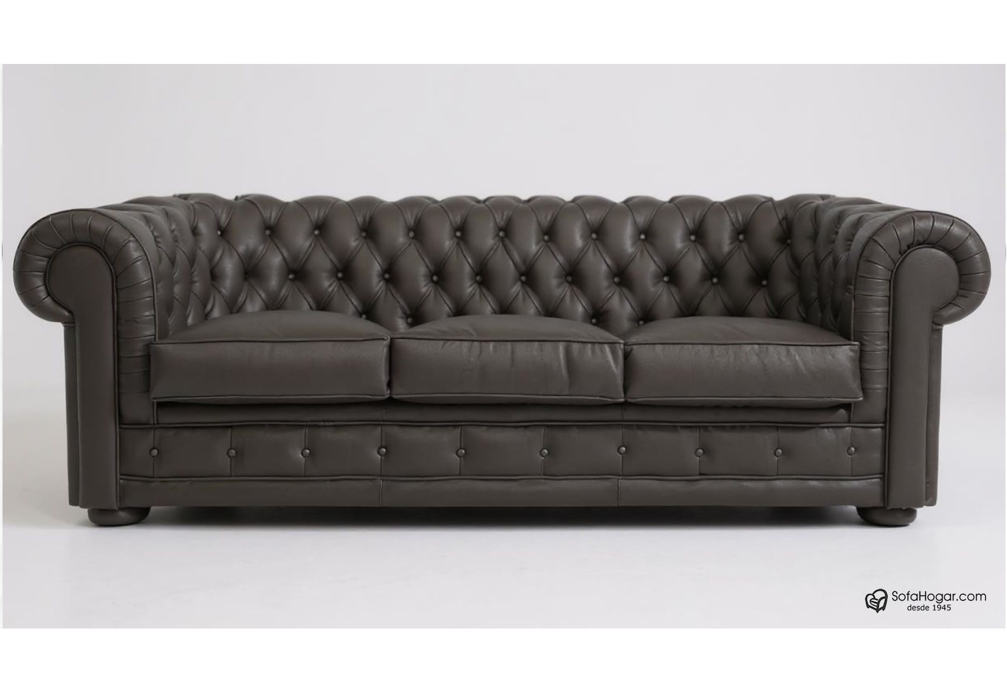 Sofá Chesterfield 3 Plazas Chester Piel Blanca Natural – Classic