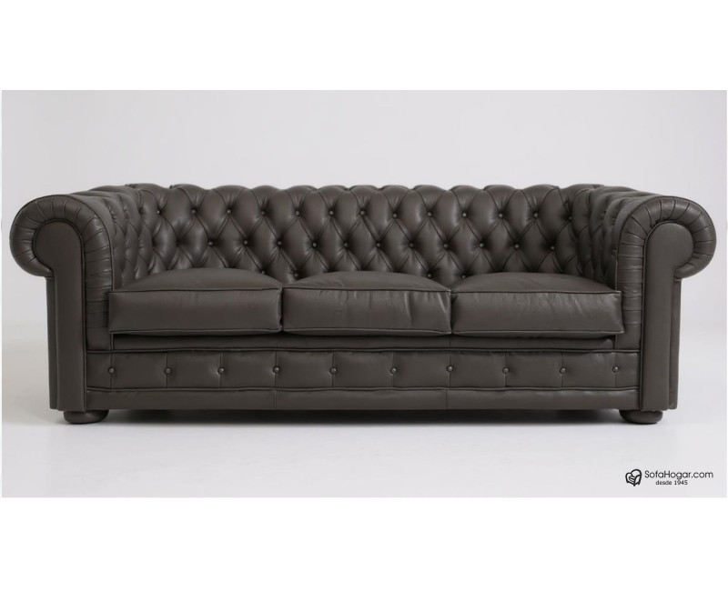 Sofá Chesterfield 3 Plazas Chester Piel Blanca Natural – Classic