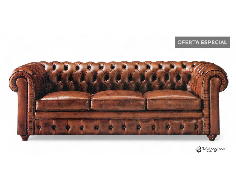Sofá chester original en piel | Sofá chesterfield inglés | SofaHogar