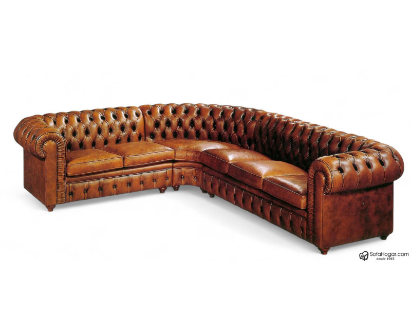 Rinconera Chesterfield Bicolor en Piel Clásica | Blasco 1945 – Artesanía de Lujo