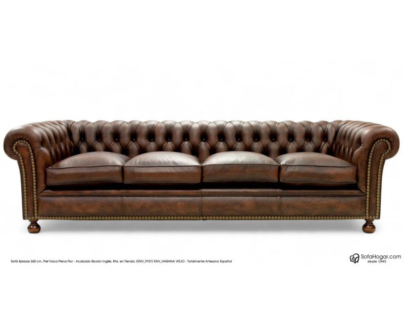 Sofá Chesterfield de piel vintage Kensington tachas | Sofahogar