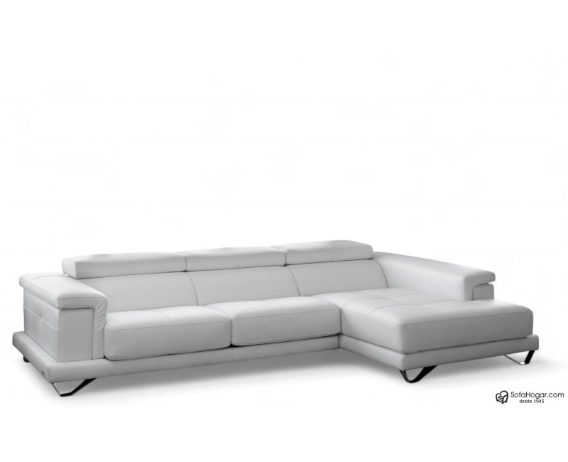 Sofá 4 plazas Piel Natural con ChaiseLongue LUXE