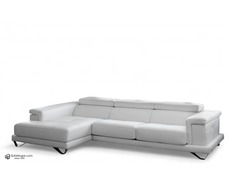Sofá 4 plazas Piel Natural con ChaiseLongue LUXE