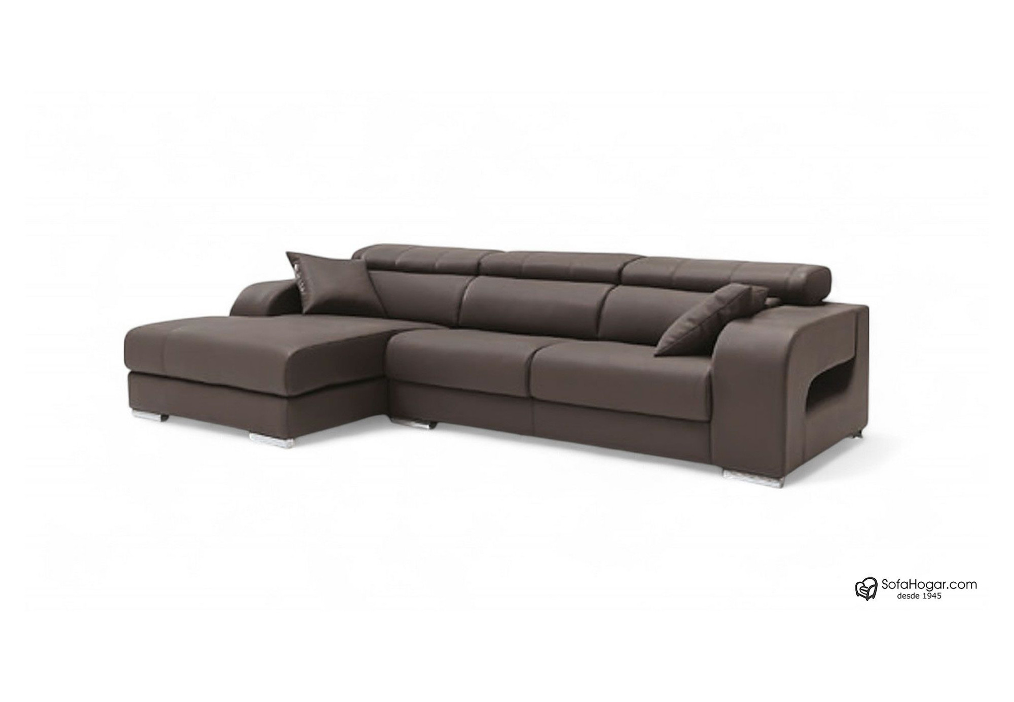 Sofá PARADISE en piel chocolate – Chaise Longue moderna y relax