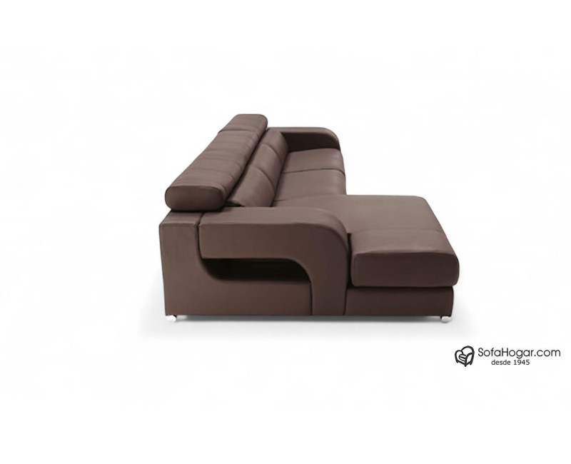 Sofá PARADISE en piel chocolate – Chaise Longue moderna y relax