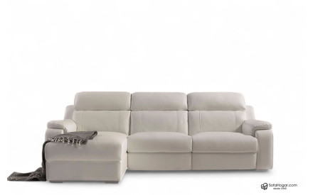 Sofá piel cheslong eléctrico de 3 motores relax COPERTI | Sofahogar