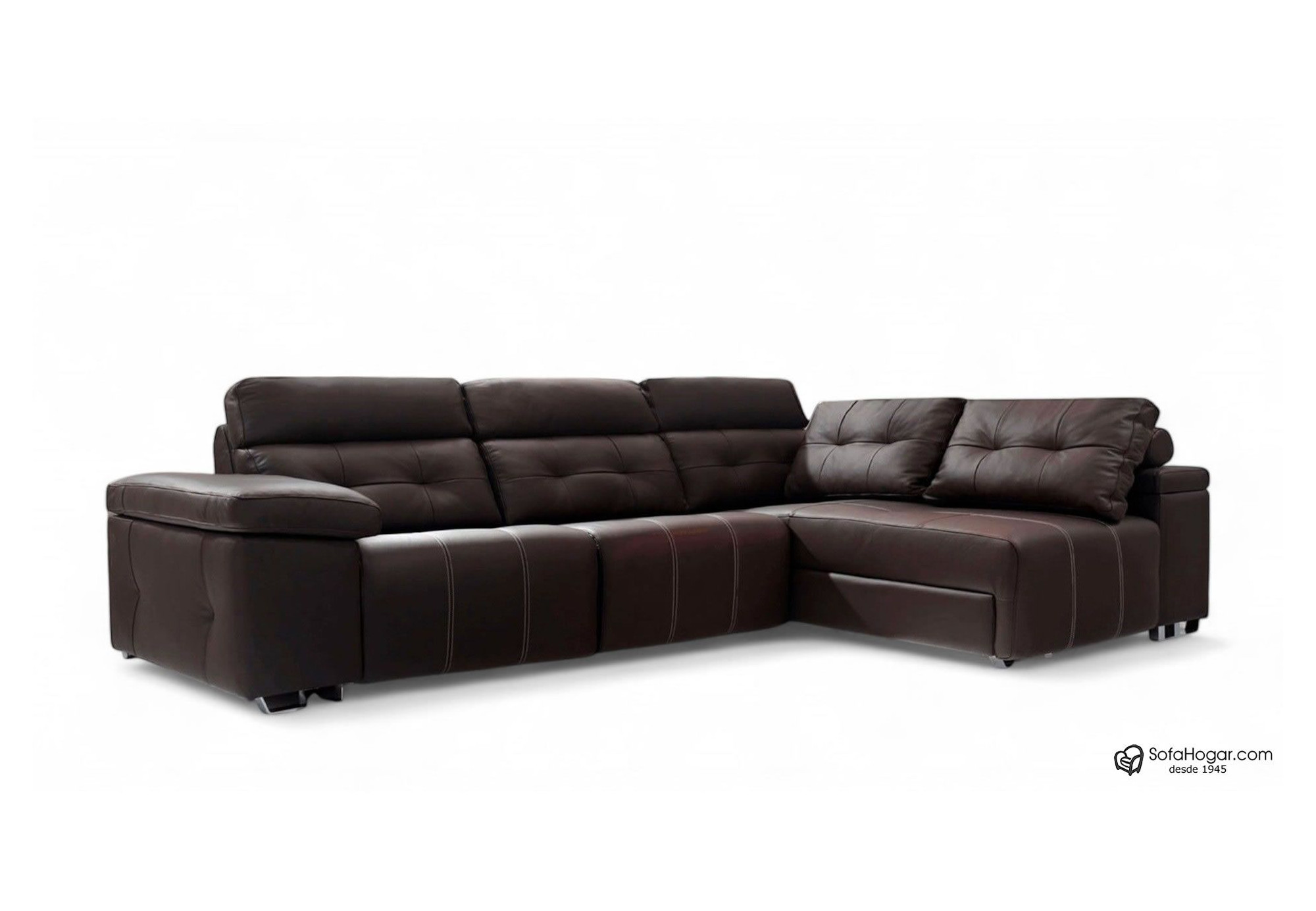 Chaiselongue 3 plazas de piel Clayton | Chaiselongue de piel | Sofahogar