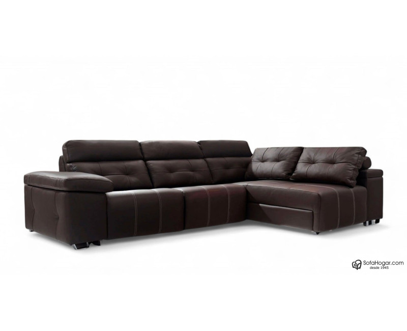 Chaiselongue 3 plazas de piel Clayton | Chaiselongue de piel | Sofahogar