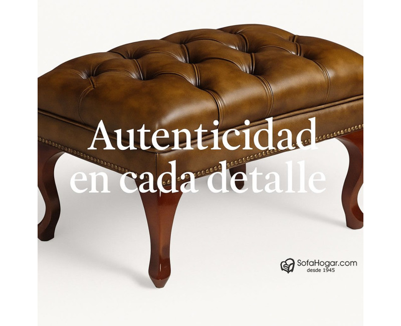 Butaca clásica inglesa RAFAEL en piel natural – Artesanía con historia