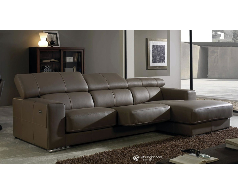 Cahiselongue de piel con asientos deslizantes DALBERT | Sofás de piel
