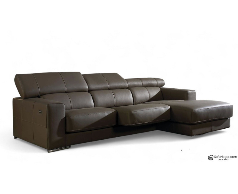 Cahiselongue de piel con asientos deslizantes DALBERT | Sofás de piel