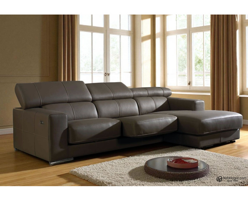 Cahiselongue de piel con asientos deslizantes DALBERT | Sofás de piel
