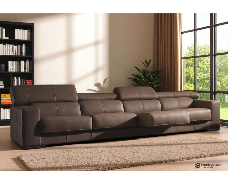 Cahiselongue de piel con asientos deslizantes DALBERT | Sofás de piel