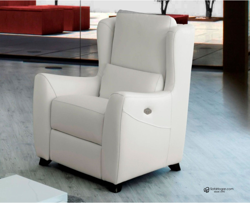 Sillón Orejero Moderno Relax en piel natural
