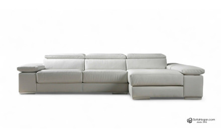 Chaise Longue Piel Natural Asientos Deslizantes y Reclinables