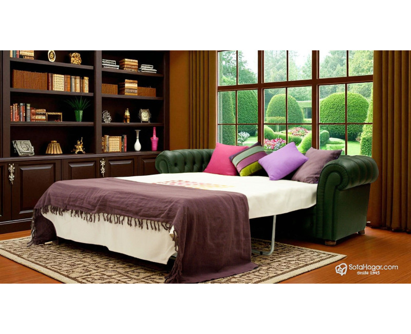 Sofá 3 plazas Chesterfield | Sofa cama de piel natural | Sofás de piel