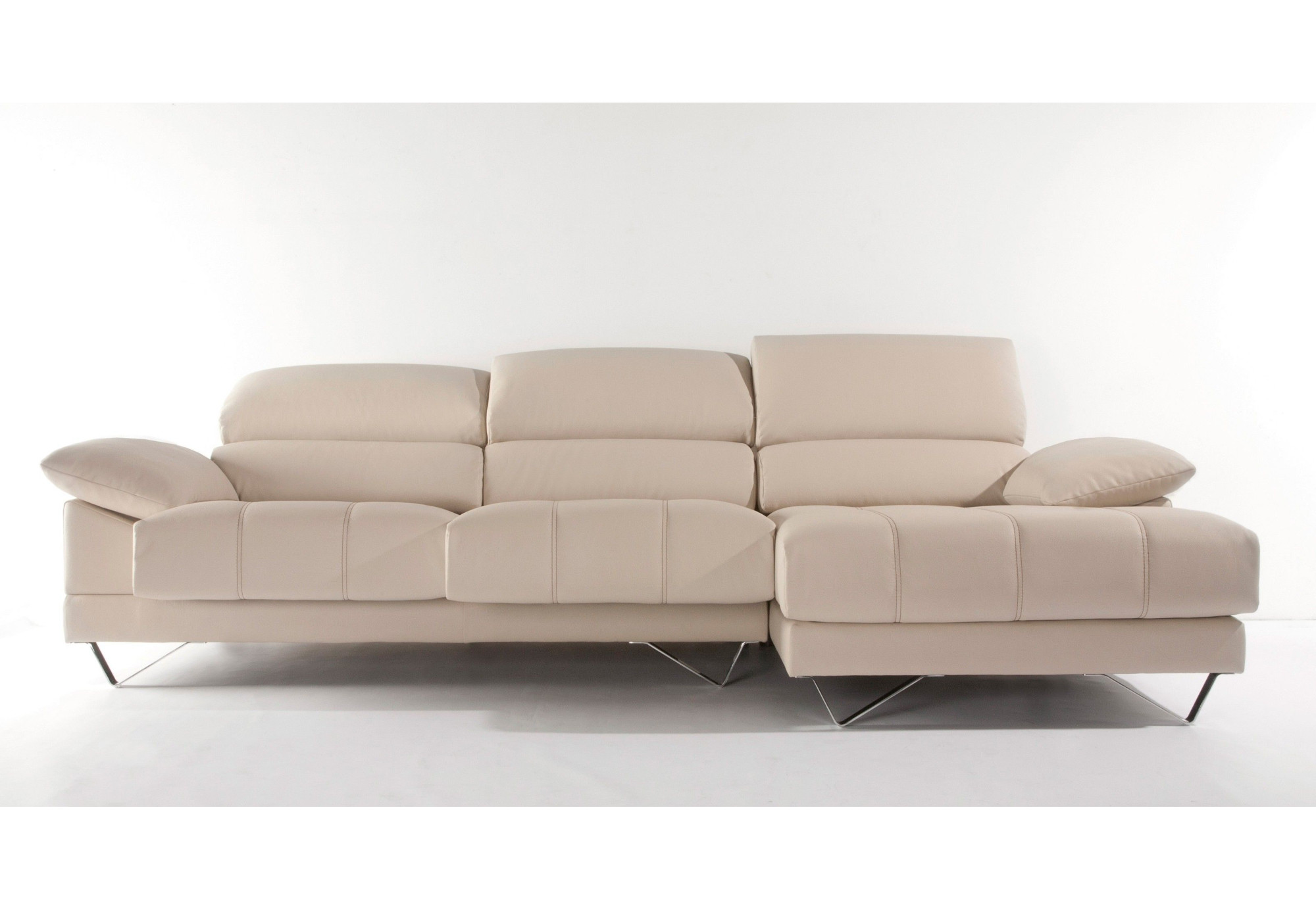 Chaise Longue Piel Blanca MADRID | Chaiselongue de cuero