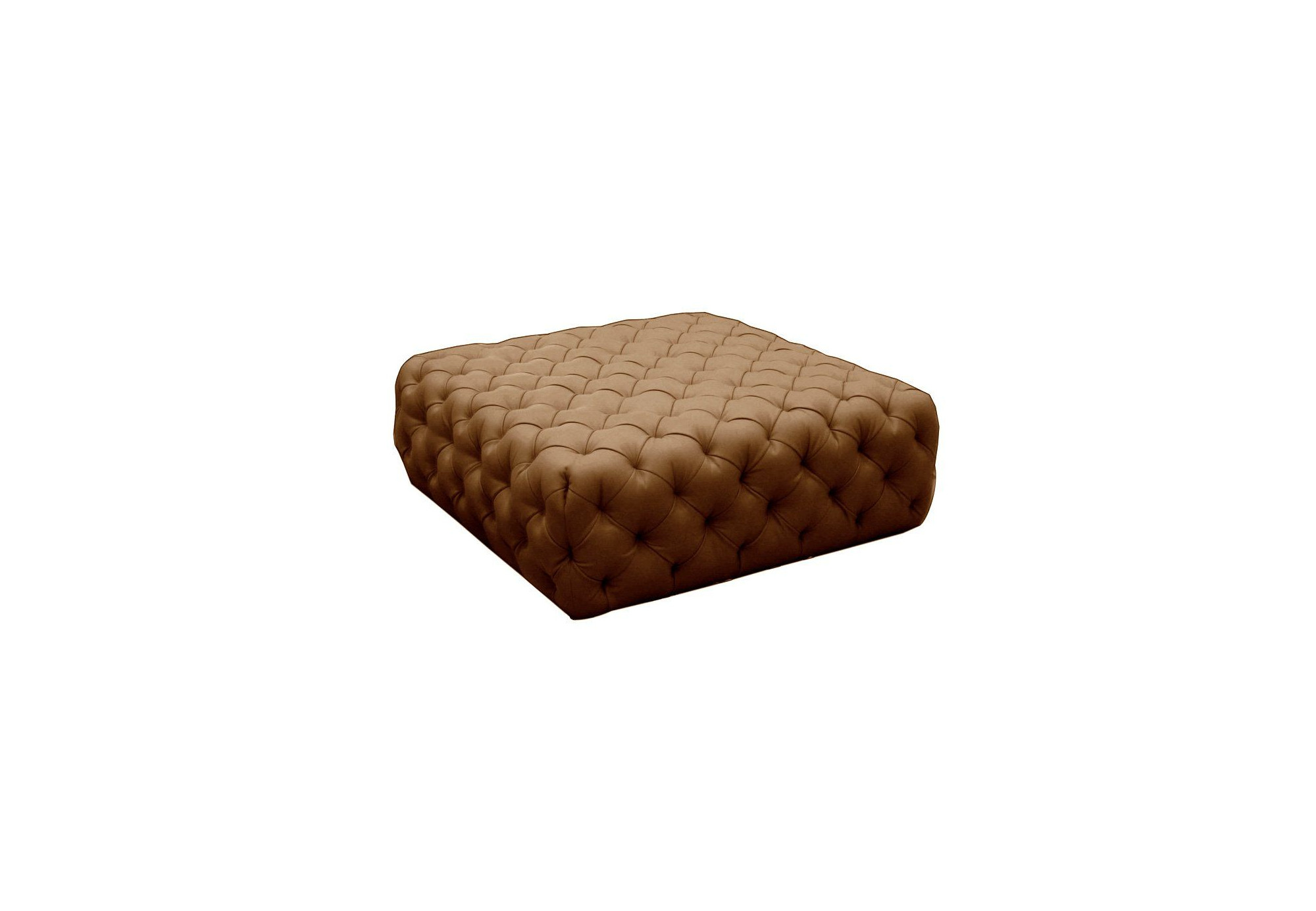 Puff Mesa Centro Cuadrada Chester Piel |Modelo Inglés