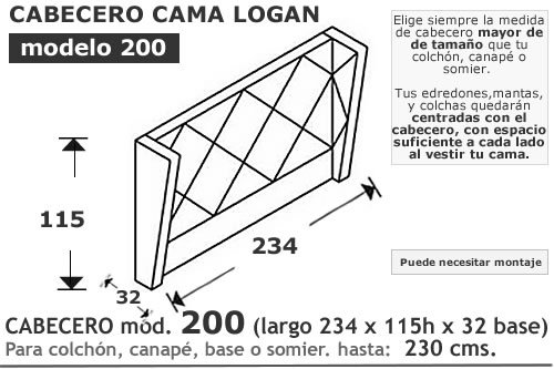 (170) Cabecero 200 de 234cm