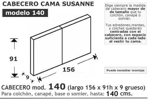 (172) Cabecero 140 de 156cm