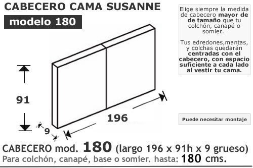 (172) Cabecero 180 de 196cm