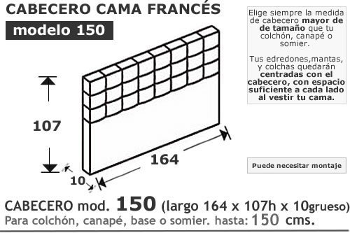 (173) Cabecero 150 de 164cm