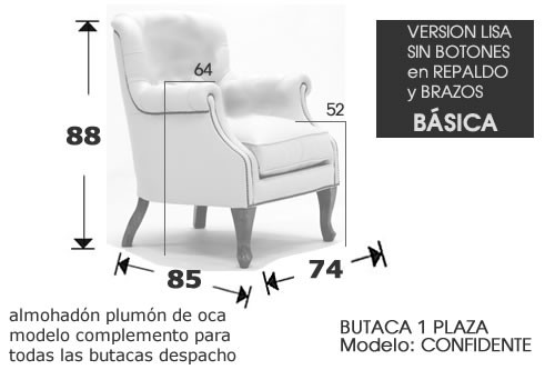(192) Sillon Confident Basico 74cm