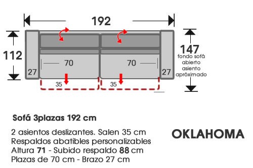 (106) Sofa 3plazas 192 cm