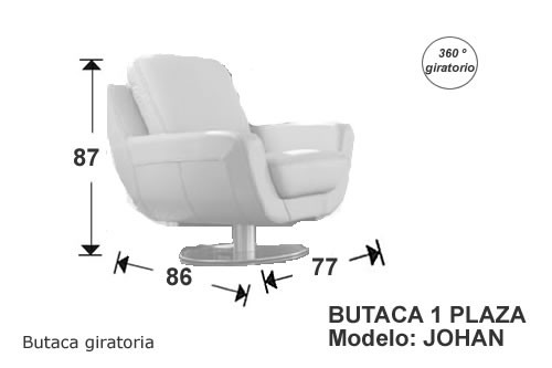 (206) Sillón 77 cm giratorio