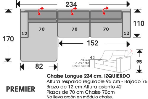(213) ChaiseLongue 234cm IZDO