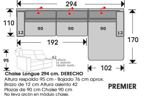 (213) ChaiseLongue 294cm DCHO