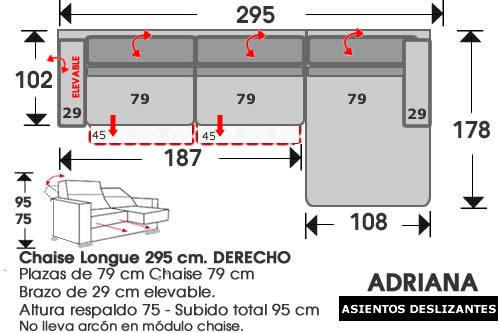 (228) ChaiseLongue 295cm. DCHO.