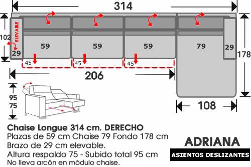 (228) ChaiseLongue 314cm. DCHO.