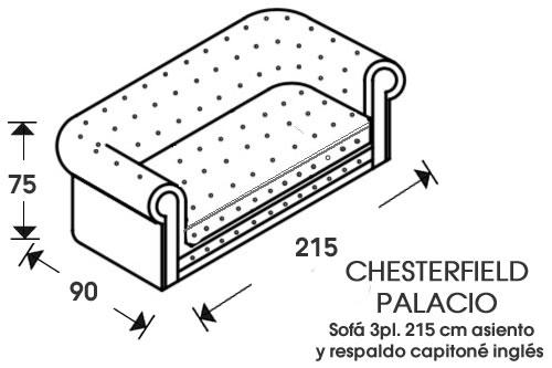 (231) Sofa 3p 215cm Total capitone