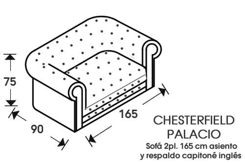 (231) Sofa 2p 165cm Total capitone