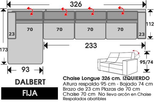 (248) ChaiseLongue 326cm. IZDO. Fija