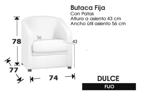 (253) Butaca 74cm 1plaza Fija