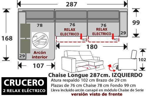 (270) ChaiseLongue 287cm. IZDO 2 Relax