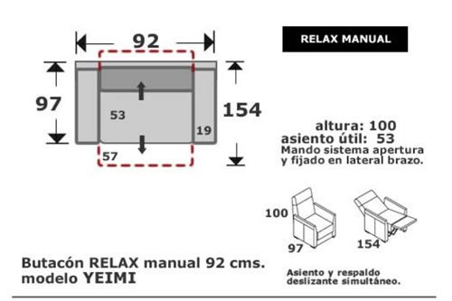 (287) Sillón 95cm. RELAX MANUAL